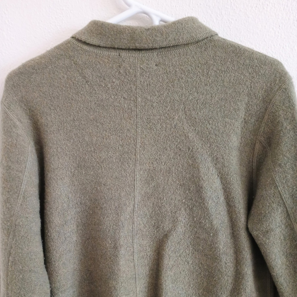 Vintage Charter Club 100% Pure New Wool Button Cardigan Olive Green Womans Small - Picture 4 of 8